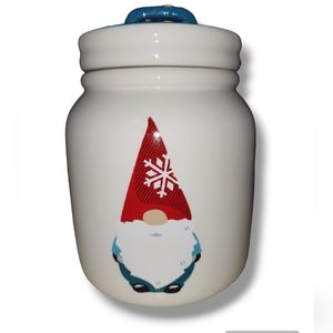 Harry & David Christmas Stoneware Canister 7"‎ Tall Cookie Jar With Lid EUC